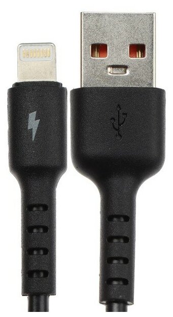 USB кабель Exployd 8 pin круглый цвет чёрный длина 1М 3A Flow - фото №2