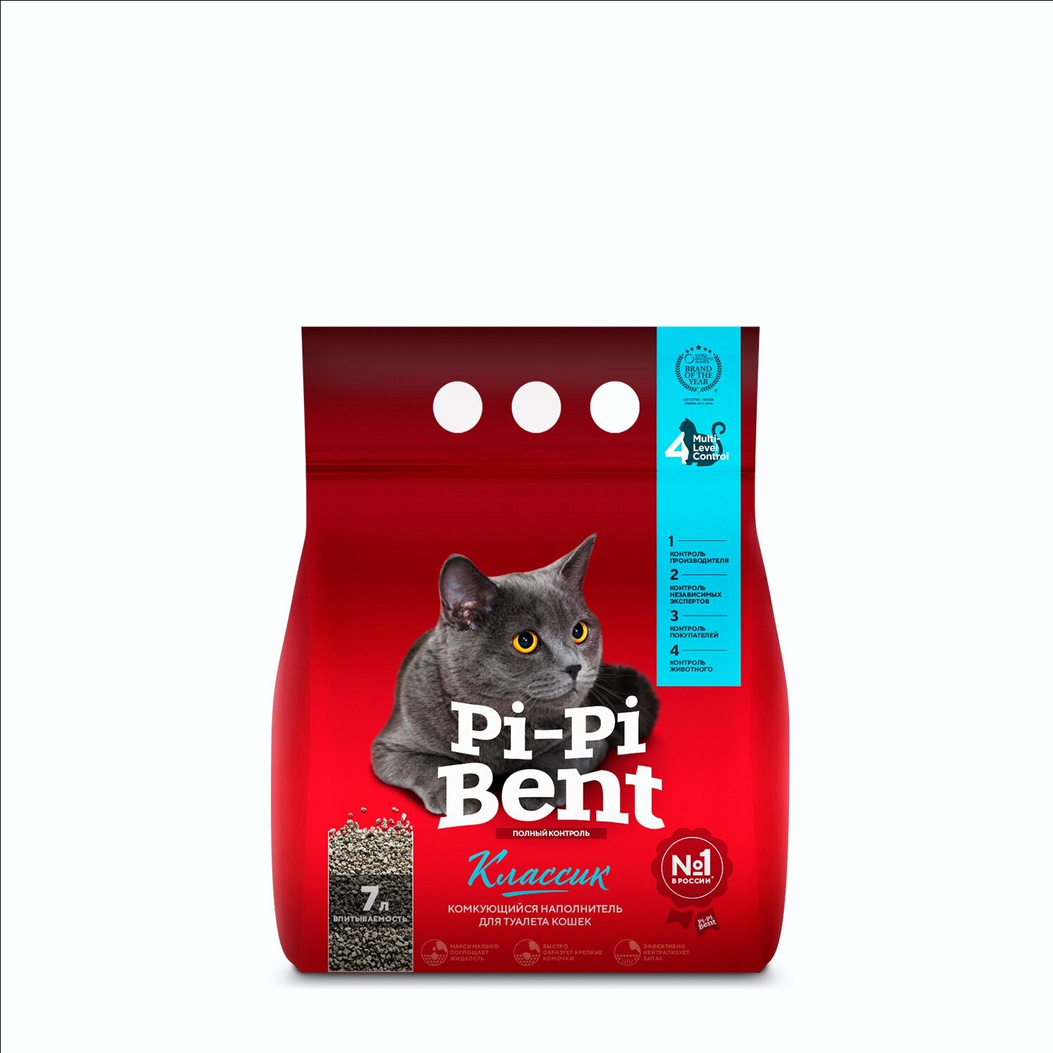 Наполнитель Pi-Pi Bent "Классик" комкующийся для кошек (п/э пакет) 3кг 7л