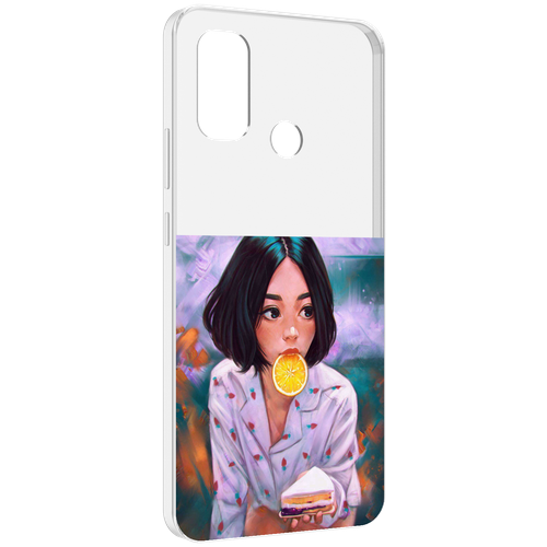 Чехол MyPads девушка-с-чизкейком женский для UleFone Note 10P / Note 10 задняя-панель-накладка-бампер