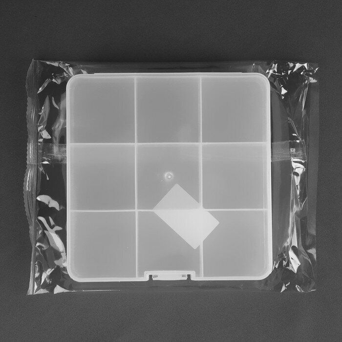 Органайзер для хранения мелочей, 13,5 × 13,7 × 2,3 см, цвет прозрачный - фотография № 4