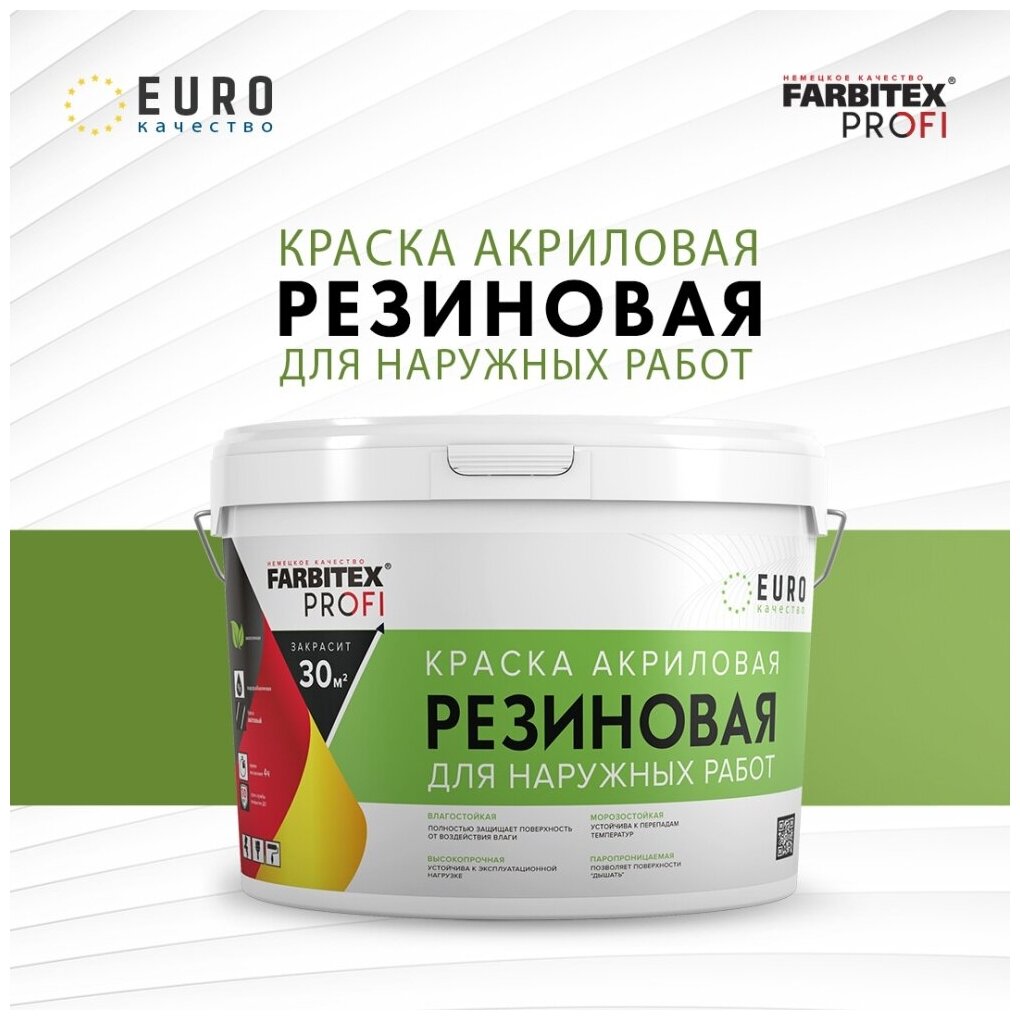 Краска акриловая резиновая FARBITEX профи (Артикул: 4300002363; Цвет: Голубой; Фасовка = 26 кг)