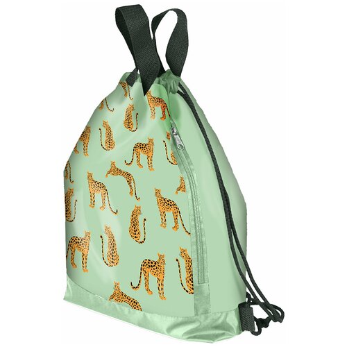 фото Мешок для обуви юнландия, с ручками, боковой карман на молнии, 46х36 см, "wild cats", 271614