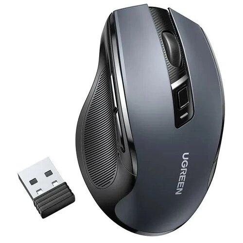 Беспроводная мышь UGreen MU006 Bluetooth + 2.4G, черный мышь ugreen mu006 ergonomic wireless black 90855