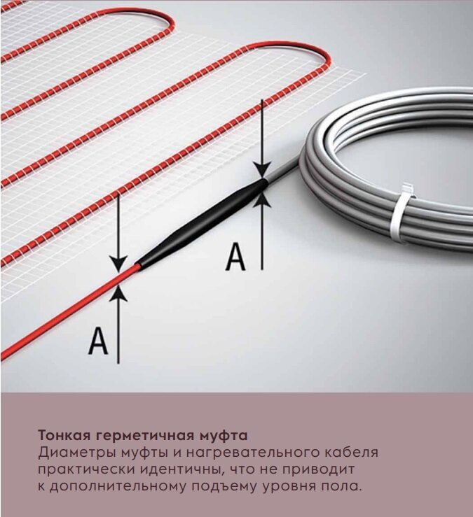 Electrolux Комплект "Теплый пол с терморегулятором" (мат) двухжил. 150Вт/кв.м 150Вт 5кв.м 750Вт ECO Mat EEM 2-150-5 Electrolux НС-1145975 - фотография № 6