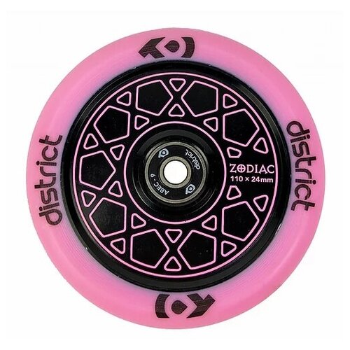 Комплект колес для самоката District Zodiac Wheel 110x24mm Pink/Black (2шт)