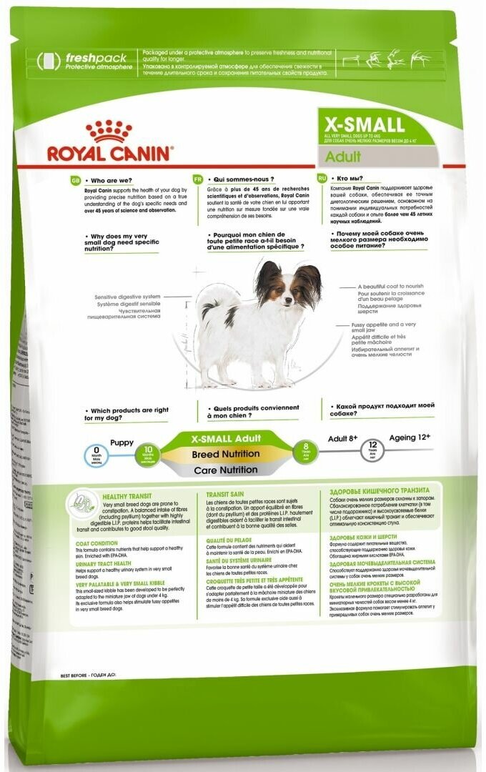 Сухой корм Royal Canin X-Small Adult (Икс Смолл Эдалт) для собак очень мелких размеров от 10 месяцев до 8 лет, 1.5 кг - фотография № 19