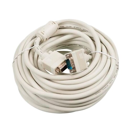 фото Кабель cable30 db15 (m) db15 (m) 30 м, ферритовые кольца, белый noname