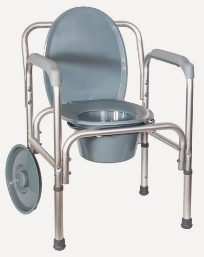 Изображение товара Кресло-туалет Amrus Enterprises AMCB6804 алюминевое со спинкой регулируемое по высоте