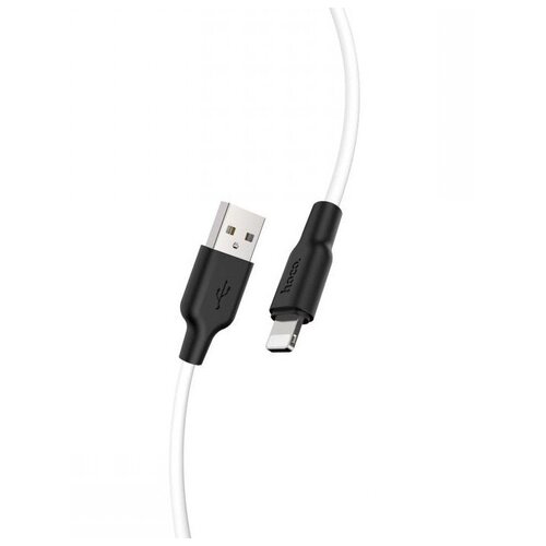 Кабель USB HOCO X21 Plus Silicone для Lightning, 2.4 A, длина 1.0 м, белый