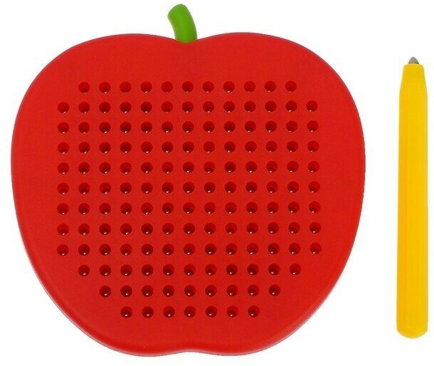 Магнитный планшет яблоко маленькое, 142 отверстия, цвет красный