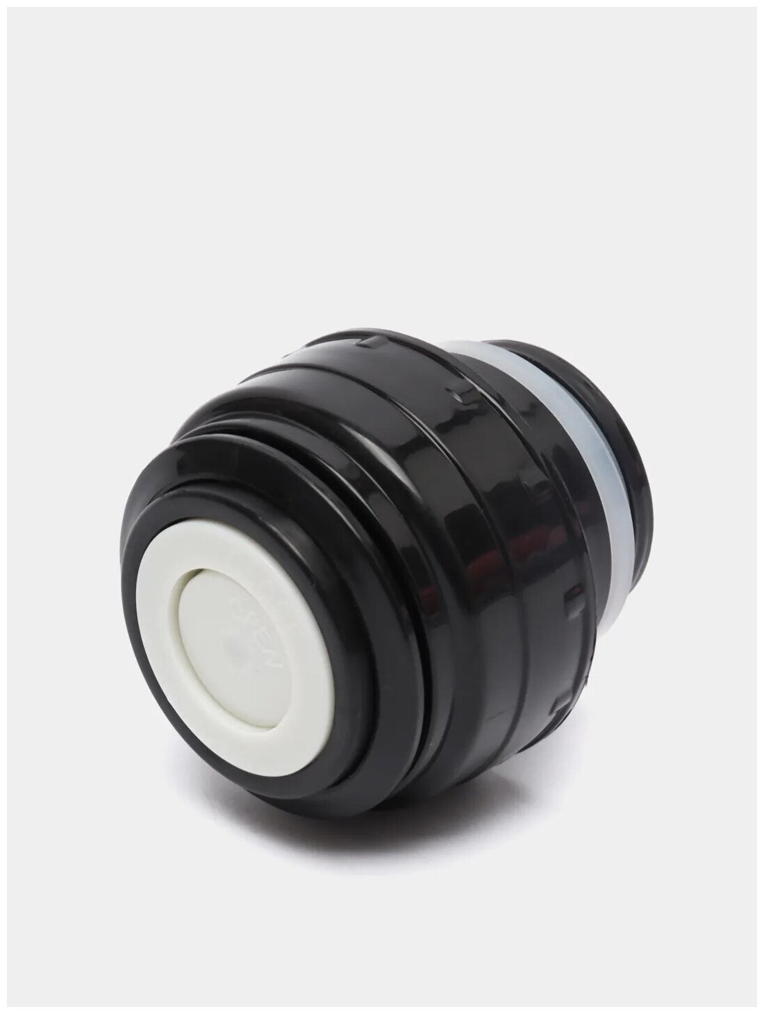 Пробка, крышка - с кнопкой, для термоса-гильзы - 4,5 см; внутренняя резьба; черная - фотография № 2