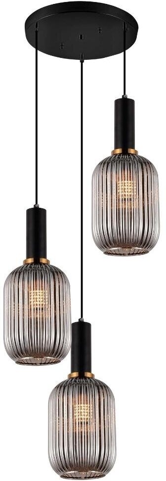 Светильник подвесной Lumina Deco LDP 1218-3 GY+BK, E27, 180Вт, кол-во ламп:3шт, Серый