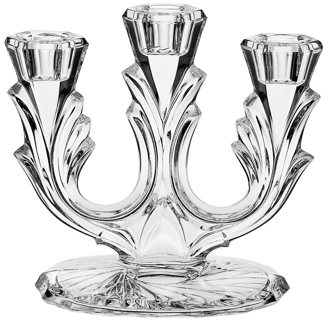 Подсвечник CRYSTAL BOHEMIA Candlesticks 3-х рожковый, 16,5 см - фотография № 1