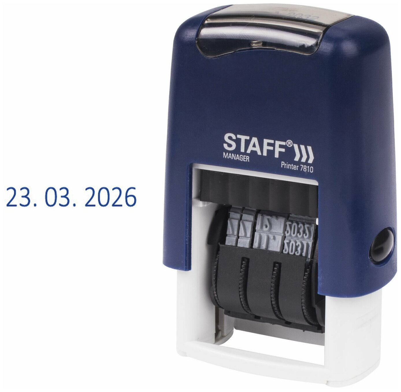 237433, Датер-мини STAFF, месяц цифрами, оттиск 22х4 мм, "Printer 7810 BANK", 237433