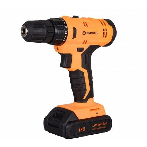Дрель-шуруповерт безударная аккумуляторная с двумя аккумуляторами 15 Ач 18 В вихрь ДА-18Л-2КА 721425 823000₽