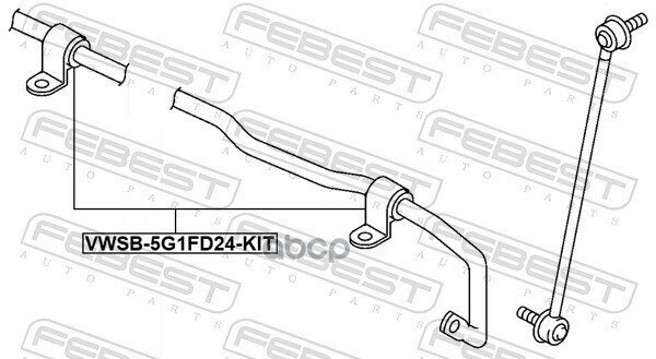 Втулка Переднего Стабилизатора Комплект D24 Febest арт. VWSB5G1FD24KIT