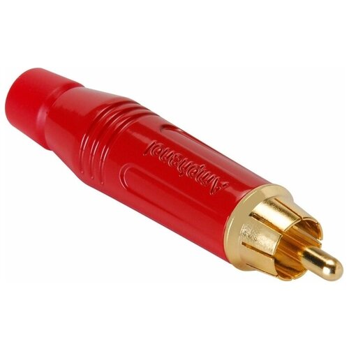 Amphenol ACPR-RED Кабельный разъем RCA, металлический корпус, позолоченные контакты, мягкий хвостовик, цвет красный