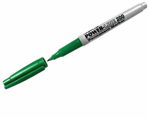 Маркер перманентный (нестираемый) Line Plus 200F (0.7мм, круглый наконечник, зеленый) (PER-200F)