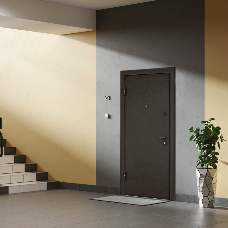 Дверь входная для квартиры Torex Terminal-B 950х2050 левый, тепло-шумоизоляция антикоррозийная защита, 2 замка 3-го класса защиты, коричневый/бежевый - фотография № 4