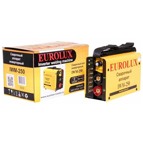 Сварочный аппарат инверторный IWM250 Eurolux 250 ампер комплект кабелей 644000₽