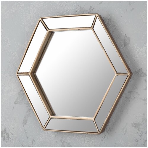 Зеркало Hexagonal Mirror With Mirror Frame