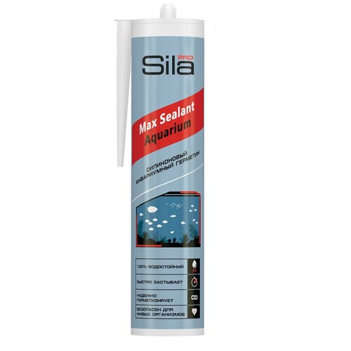 Sila PRO Max Sealant, AQ, силиконовый аквариумный герметик, черный, 280мл, SSAQBL0290 герметик силиконовый аквариумный sila pro max sealant черный 290 мл