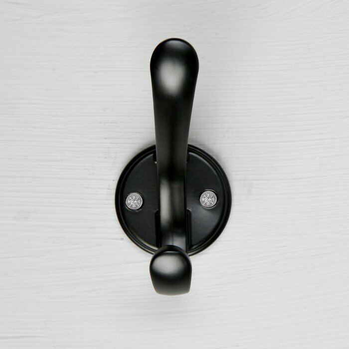 CAPPIO Крючок мебельный CAPPIO, двухрожковый, цвет черный - фотография № 7