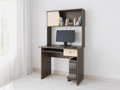 Изображение товара Компьютерный стол ARNIKA "Грета-4", с ящиком, надстройкой, полками