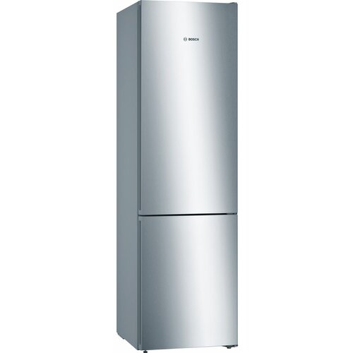 Холодильник Bosch Отдельно стоящий с нижней морозильной камерой, 203х60х60 см, Серия 4, 400 л, A++, No Frost, серебристый металлик