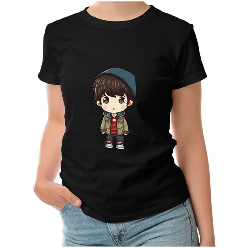 фото Женская футболка «чиби - грустный мальчик» (2xl, белый) roly