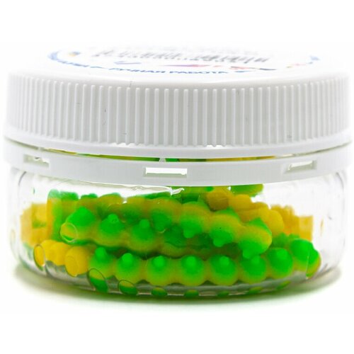 Силиконовая приманка Nyaski.Club бусы (45 мм, 1.2 гр, СЫР+феромоны #3 Зелёный-Жёлтый-Зелёный (9 шт)