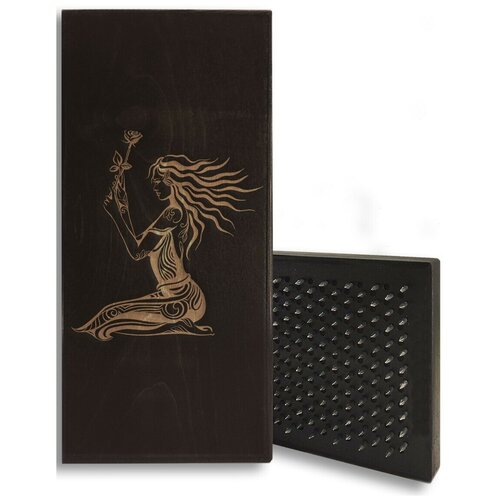 фото Доска садху с динамическими гвоздями, девушка с цветком - 311 шаг 10мм черная goodwood