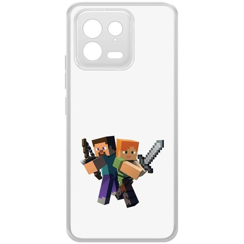 Чехол-накладка Krutoff Clear Case Minecraft-Стив и Алекс для Xiaomi 13 чехол накладка krutoff clear case minecraft стив и алекс для xiaomi mi 11 lite