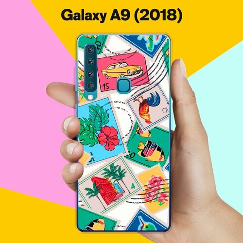 Силиконовый чехол на Samsung Galaxy A9 (2018) Узор 80 / для Самсунг Галакси А9 2018 жидкий чехол с блестками девушка в красном мини платье на samsung galaxy a9 2018 самсунг галакси а9 2018