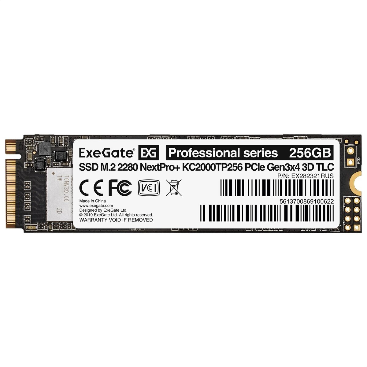 Накопитель SSD Exegate M.2 2280 256GB NextPro+ KC2000TP256 (EX282321RUS) - фото №3