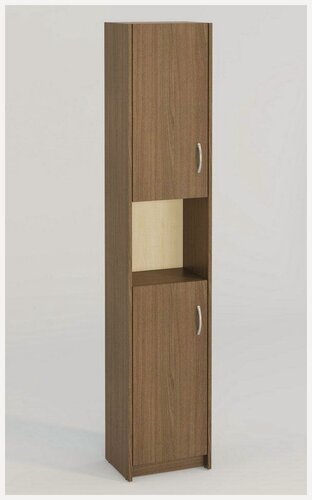 Изображение товара Узкий шкаф-пенал 2 двери 5 полок 36,4х32,6 см. МагМебель Милана-16 левый ясень шимо тёмный