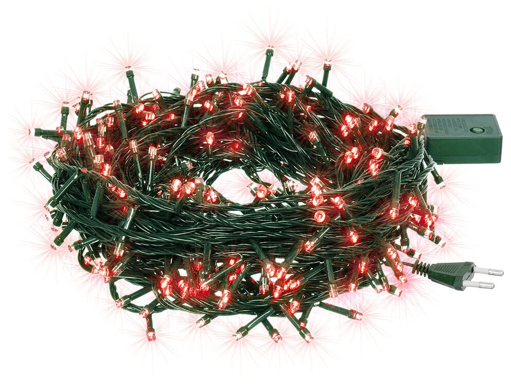 фото Гирлянда электрическая Vegas Нить , с контроллером, 100 ламп, длина 10 м, свет: красный. 55065
