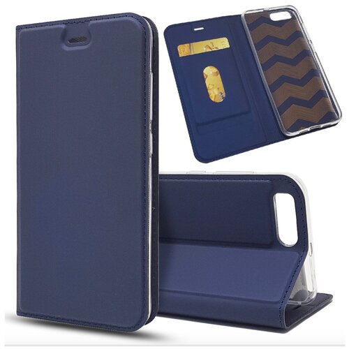 фото Чехол-книжка mypads для honor view 20 на жёсткой металлической основе синий