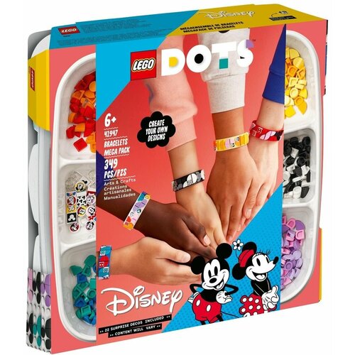 Конструктор LEGO DOTs Mickey Friends Bracelets Mega Pack 41947 конструктор lego dots набор мега браслет микки и его друзья 349 дет 41947