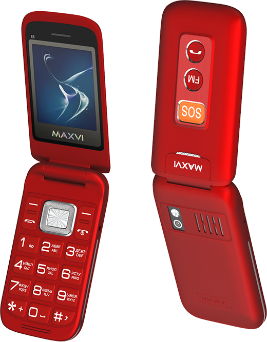 Телефон MAXVI E5, 2 SIM, красный