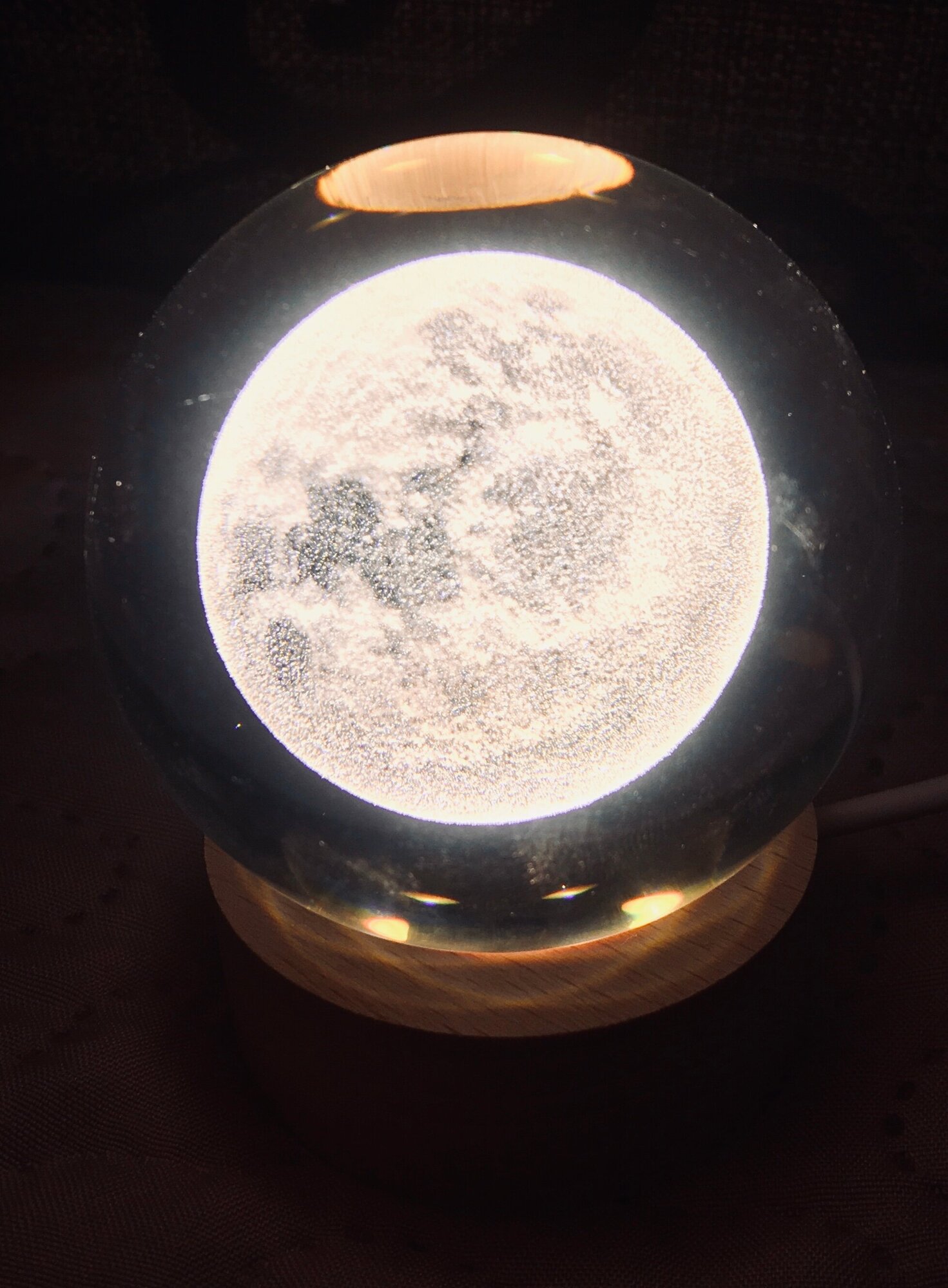 шарик 3D LED Луна Светильник - ночник детский настольный - фотография № 4