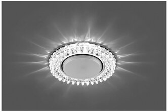 Встраиваемый светильник для натяжных потолков с белой LED подсветкой Feron CD4027 GX53 прозрачный, 29541