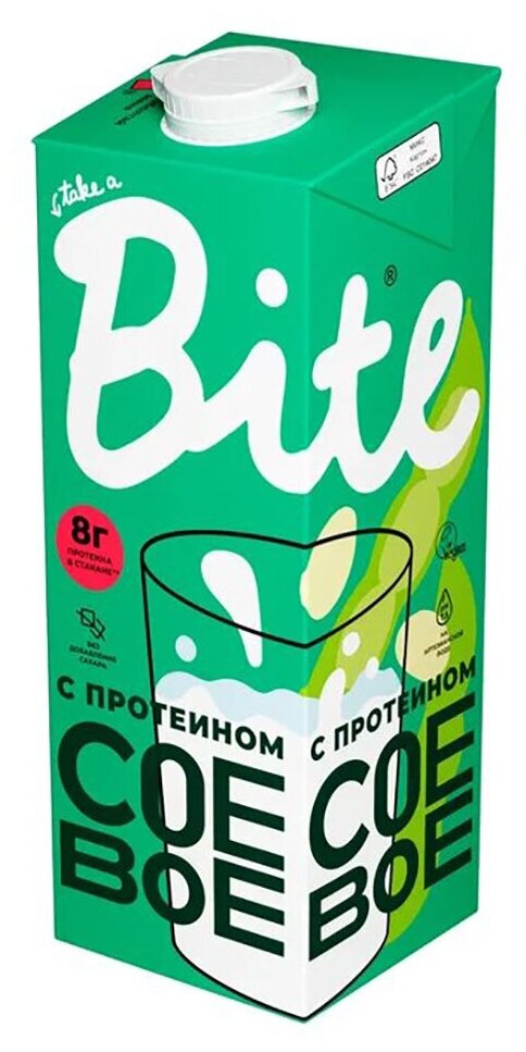 Напиток растительный Take a Bite Соевый с протеином без сахара, 1 л - фото №9