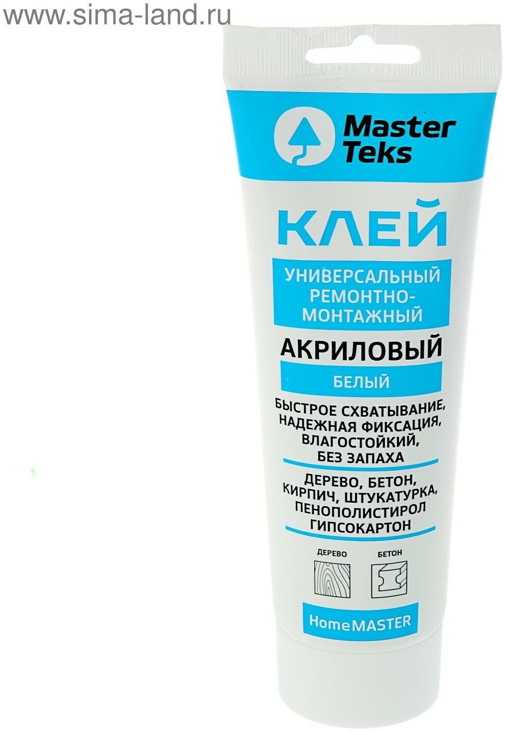 Клей MasterTeks Homemaster, акриловый, универсальный ремонтно-монтажный, белый, 400 г