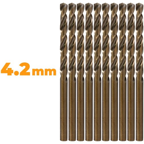 Сверло по металлу ZHIWEI кобальт 5% 4.2 мм, набор 10 шт