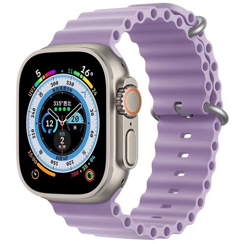Ремешок силиконовый Ocean Band для Apple Watch 42/44/45/49 мм, на застежка, фиалковый (16)