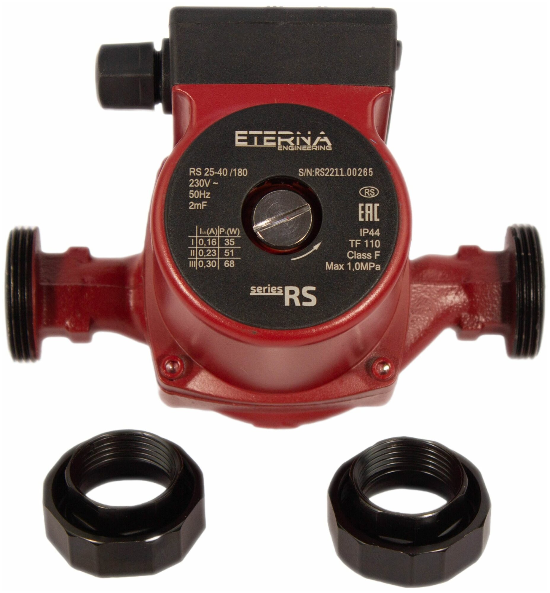 Насос циркуляционный ETERNA RS 25-40 (4 м 3 м3/ч 1"-1 1/2" 180 мм)