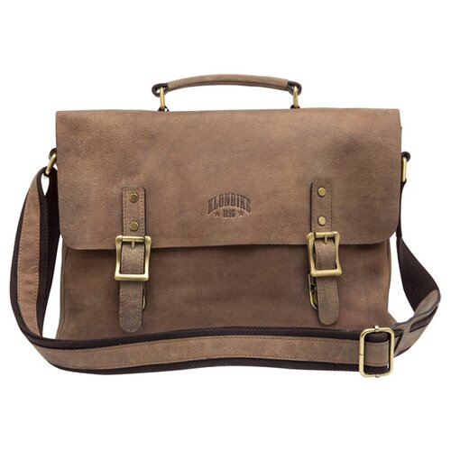 фото Сумка klondike 1896 bill, цвет коричневый, натуральная кожа, 40х32х7 см, 9 л (kd1040-02)