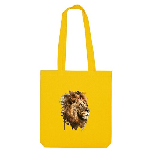 Сумка шоппер Us Basic, желтый мужская футболка лев портрет акварель s черный