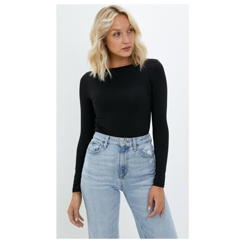 фото Лонгслив minaku, размер 46, черный